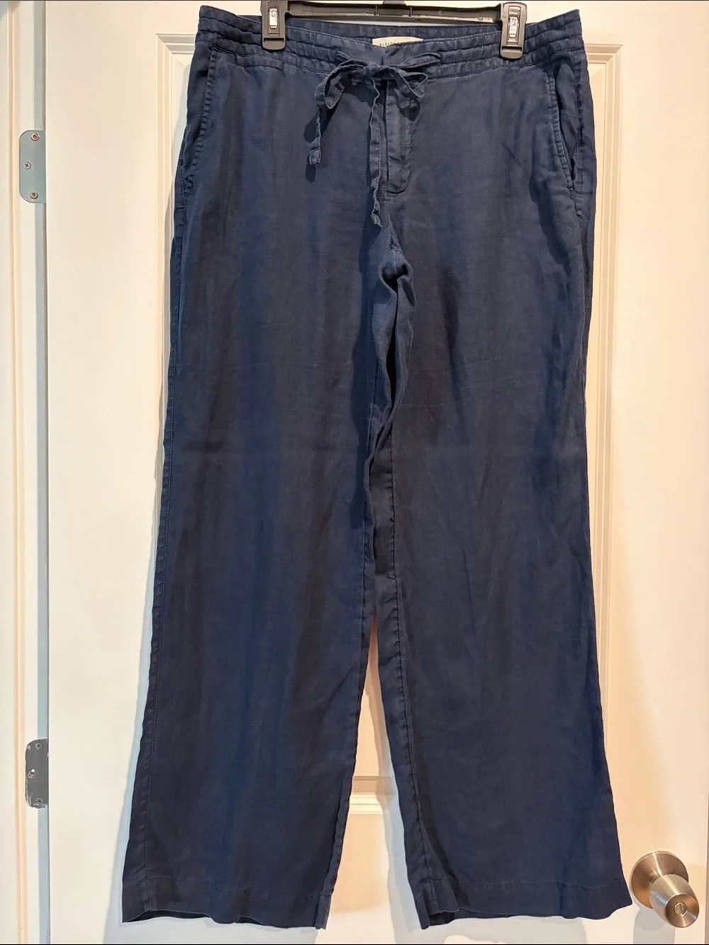 Banana Republic Navy Drawstring Linen Relaxed Fit Breezy pants, 12